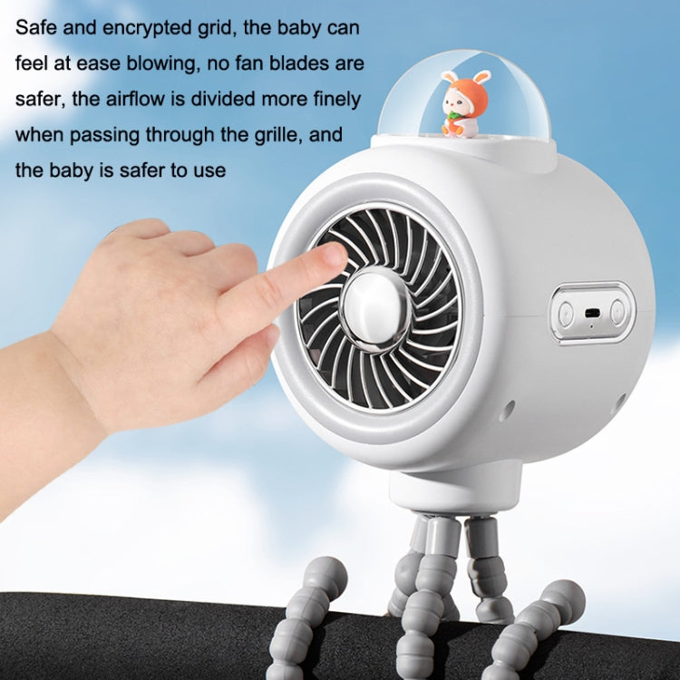 Baby Stroller Fan Home Mute Outdoor Cooling Portable Rabbit Octopus Fan Reluova