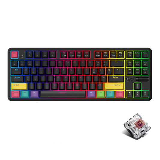 Ajazz K870T 87-Key Hot Swap Bluetooth/Wired Dual Mode RGB Backlight Office Game Mechanical Keyboard