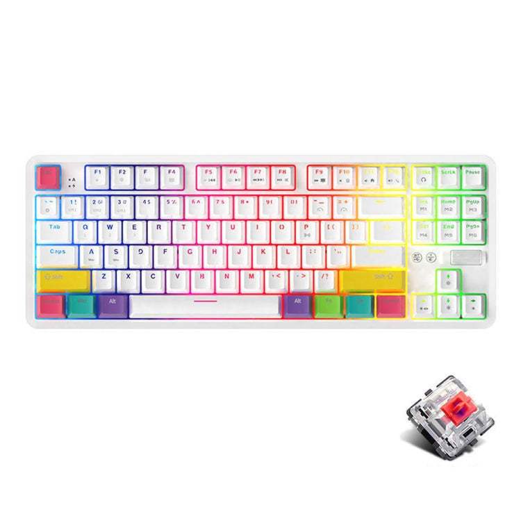 Ajazz K870T 87-Key Hot Swap Bluetooth/Wired Dual Mode RGB Backlight Office Game Mechanical Keyboard