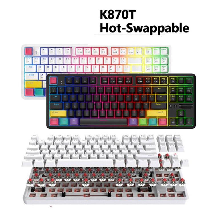 Ajazz K870T 87-Key Hot Swap Bluetooth/Wired Dual Mode RGB Backlight Office Game Mechanical Keyboard