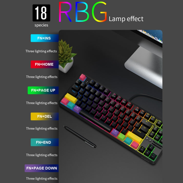 Ajazz K870T 87-Key Hot Swap Bluetooth/Wired Dual Mode RGB Backlight Office Game Mechanical Keyboard