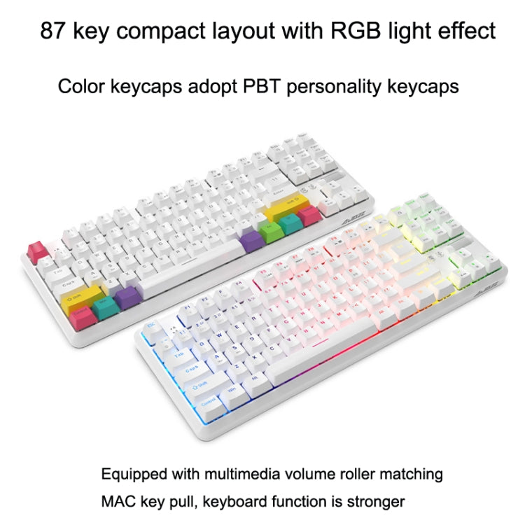 Ajazz K870T 87-Key Hot Swap Bluetooth/Wired Dual Mode RGB Backlight Office Game Mechanical Keyboard