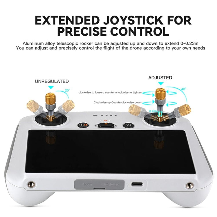 For DJI Mini 3 Pro RCSTQ Aluminum Alloy Two Color Telescopic Joystick With Screen Remote Control Thumb Operation Rod My Store