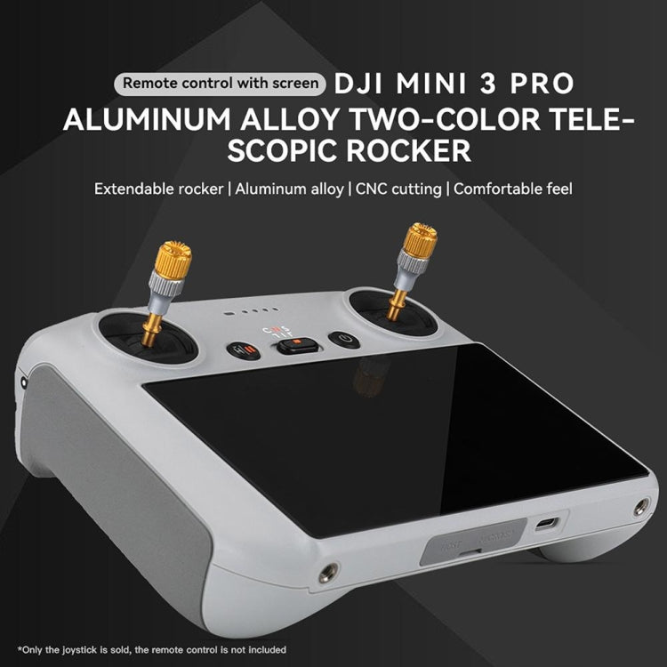 For DJI Mini 3 Pro RCSTQ Aluminum Alloy Two Color Telescopic Joystick With Screen Remote Control Thumb Operation Rod My Store