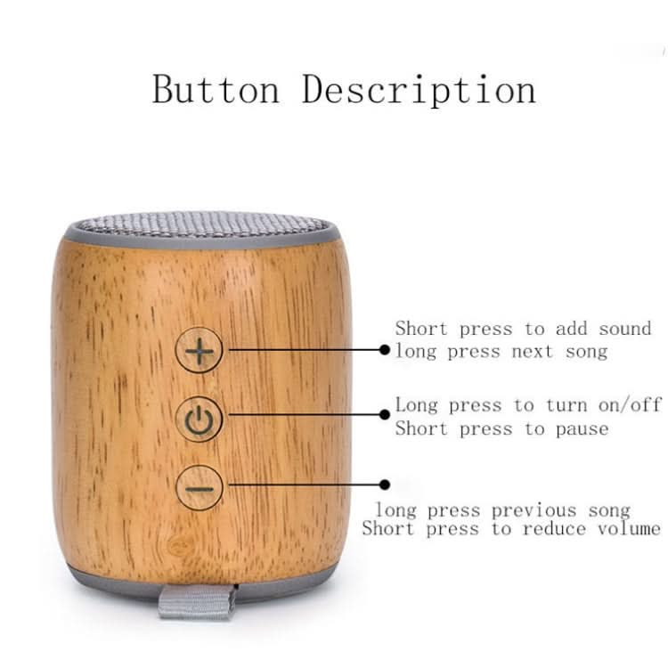 BT811 Mini Wooden Wireless Bluetooth Speaker Support TF Card & 3.5mm AUX