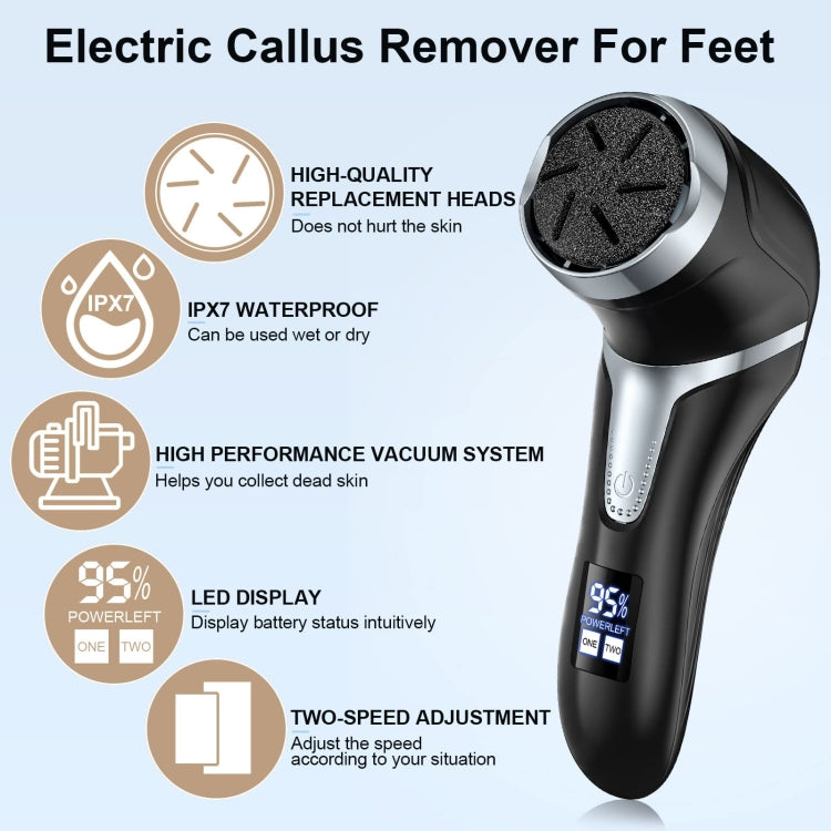 JD-510 Rechargeable Electric Foot Callus Remover with Vacuum Cleaner