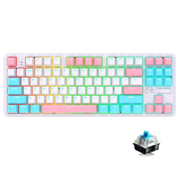 Ajazz K870T Pro 87 Keys Three Mode Wireless/Bluetooth/Wired Pluggable RGB Mechanical Keyboard