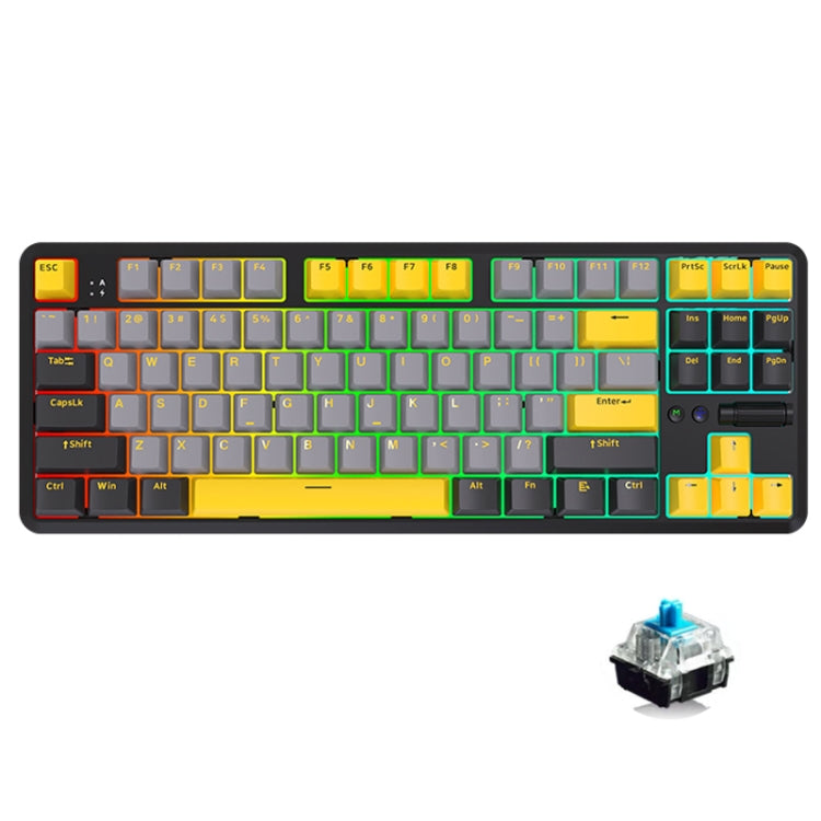 Ajazz K870T Pro 87 Keys Three Mode Wireless/Bluetooth/Wired Pluggable RGB Mechanical Keyboard