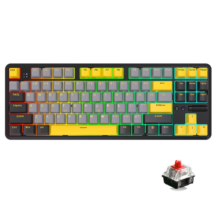 Ajazz K870T Pro 87 Keys Three Mode Wireless/Bluetooth/Wired Pluggable RGB Mechanical Keyboard