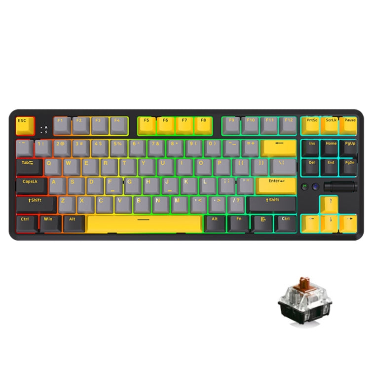 Ajazz K870T Pro 87 Keys Three Mode Wireless/Bluetooth/Wired Pluggable RGB Mechanical Keyboard