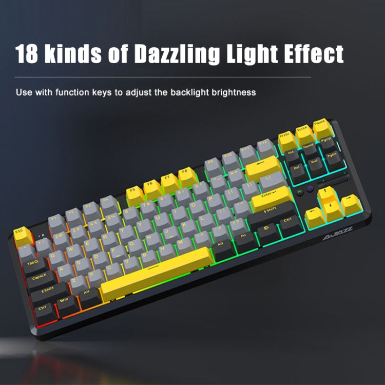 Ajazz K870T Pro 87 Keys Three Mode Wireless/Bluetooth/Wired Pluggable RGB Mechanical Keyboard