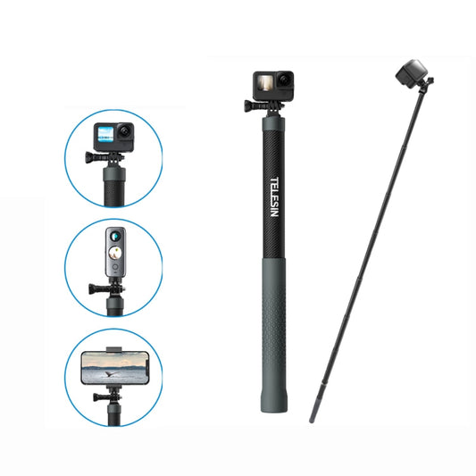 TELESIN 3M Carbon Fiber Selfie Stick Monopod  With 1/4 Screw For Action Camera My Store