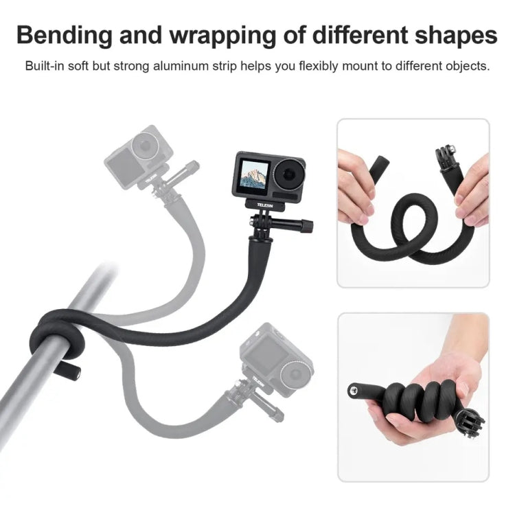 TELESIN Flexible Mount Bracket Octopus Tripod For Mini Action Camera and Mobile Phone,Spec: