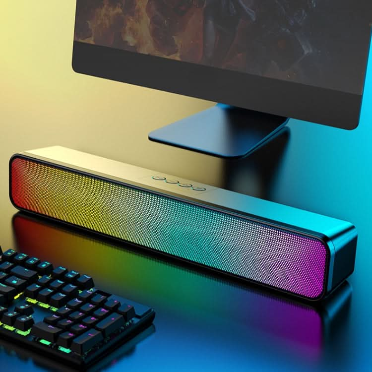 E-3562 Desktop Long Strip Multifunctional RGB Colorful Light Bluetooth Wireless Speaker