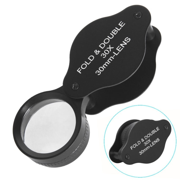 30x 30mm Optical Glass Lens Jewelry Appraisal Folding Magnifier-Reluova