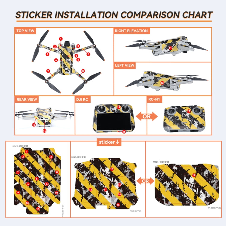 For DJI Mini 3 Pro Remote Control Body Sticker ,Spec: My Store