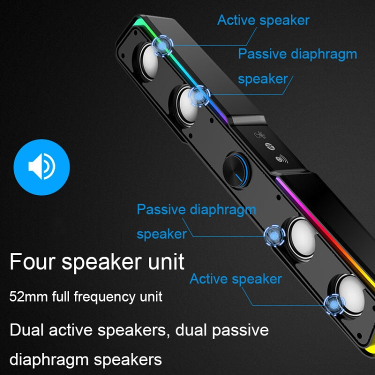 HP DHE6002S RGB Lights HiFi Sound Effect Computer Audio Desktop Long Strip Speakers My Store