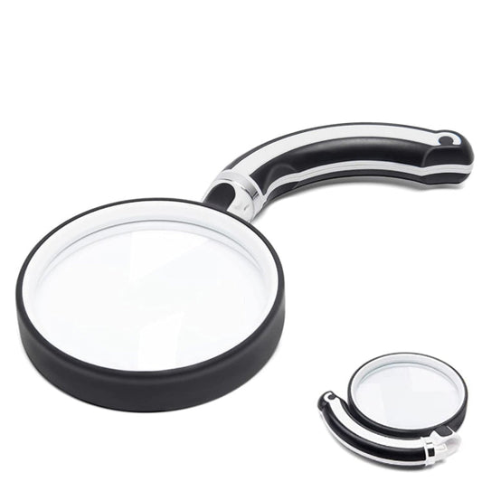 Rubber Handle Folding Rotating Hand Magnifying Glass Reluova