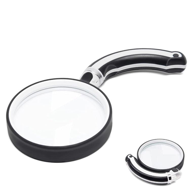 Rubber Handle Folding Rotating Hand Magnifying Glass