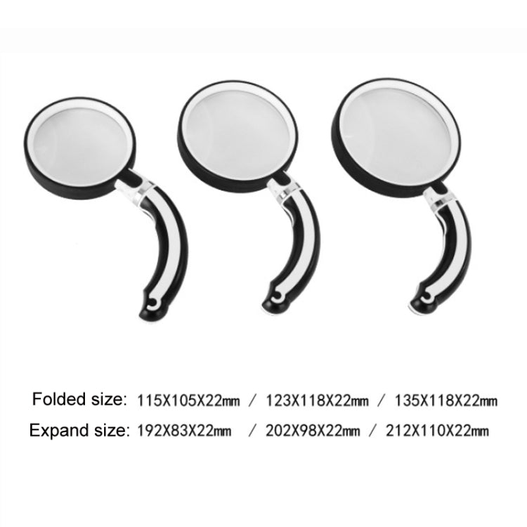 Rubber Handle Folding Rotating Hand Magnifying Glass Reluova