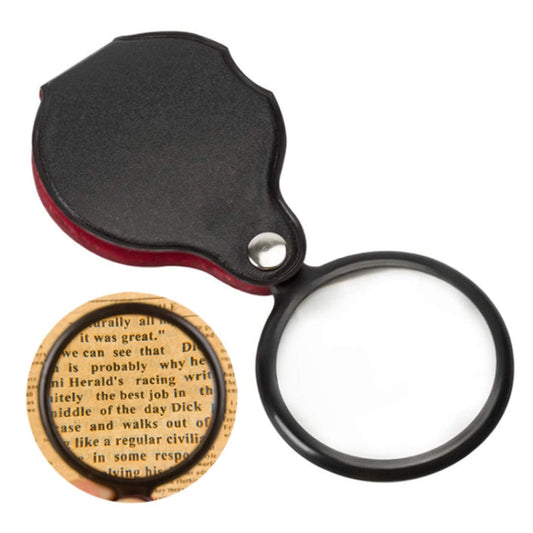 5pcs 6X 60mm Foldable Leather Case Reading Magnifier Reluova