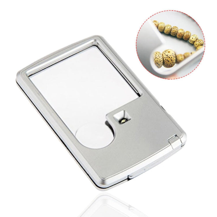 2pcs 3-6 Times Card Type Portable Magnifying Glass Rectangular LED Light-Reluova