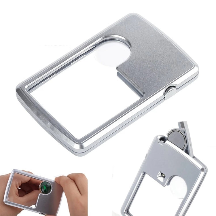 2pcs 3-6 Times Card Type Portable Magnifying Glass Rectangular LED Light-Reluova