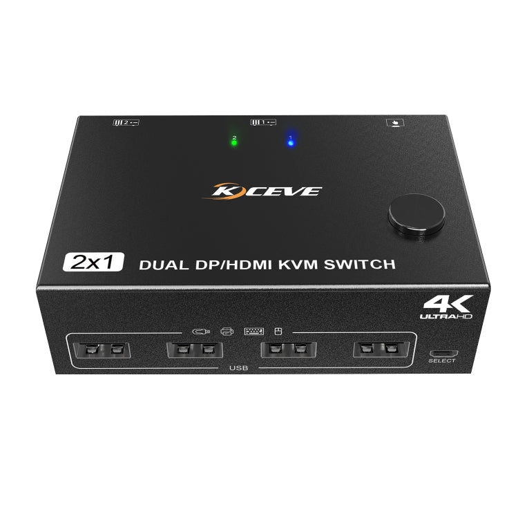 202DH DP HDMI Dual Channel KVM Switch Computer Host DP Interface Keyboard Mouse Sharing Display-Reluova