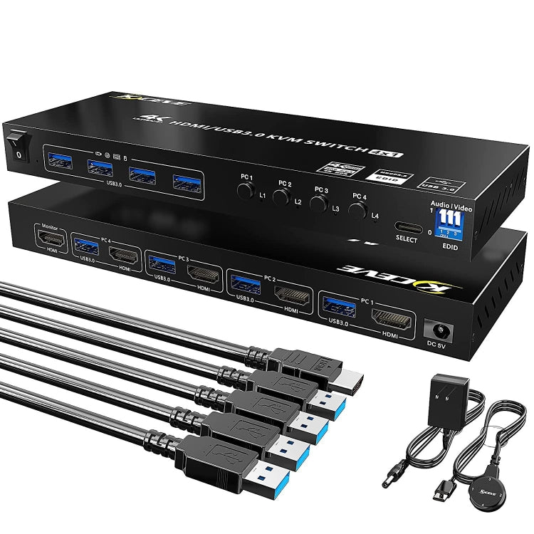 KVM401A 4 Ports USB 3.0 Shared Device HDMI KVM Switch HUB Shared Converter My Store