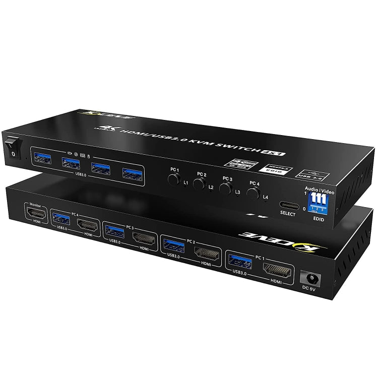 KVM401A 4 Ports USB 3.0 Shared Device HDMI KVM Switch HUB Shared Converter My Store