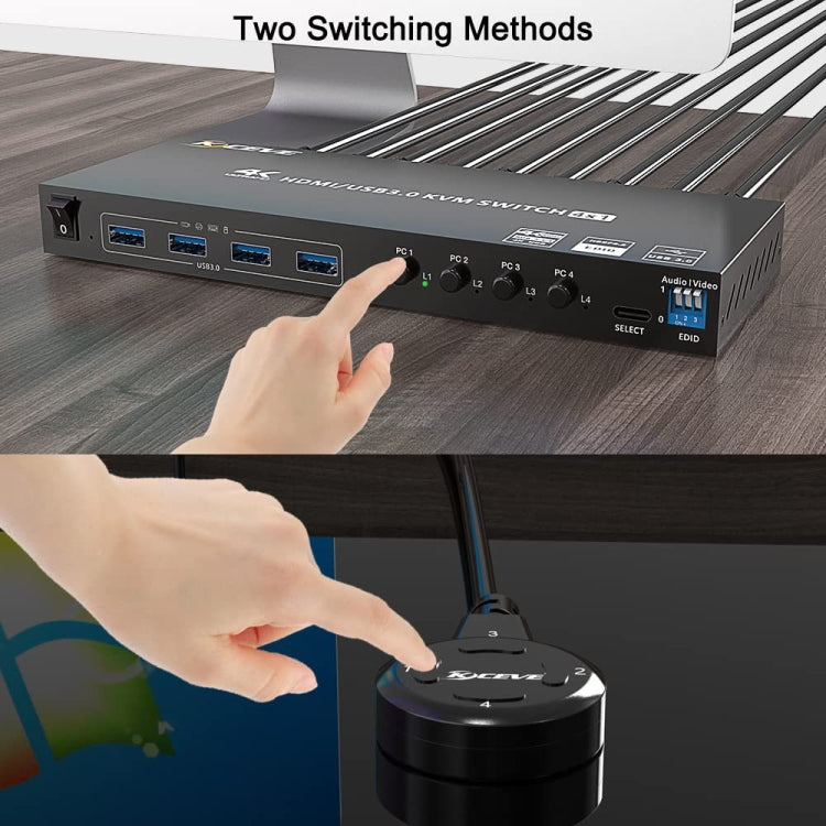 KVM401A 4 Ports USB 3.0 Shared Device HDMI KVM Switch HUB Shared Converter My Store