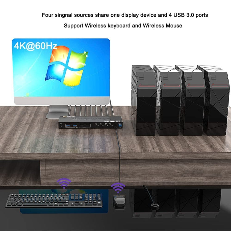 KVM401A 4 Ports USB 3.0 Shared Device HDMI KVM Switch HUB Shared Converter My Store