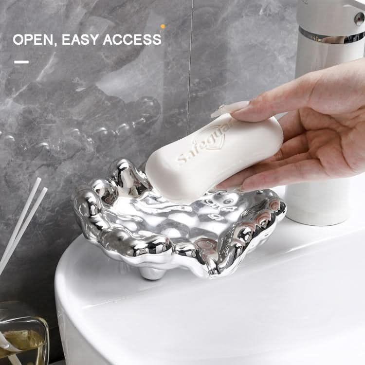 Electroplating Soap Box Fragrance Toilet Free Punch Drain Soap Holder Reluova