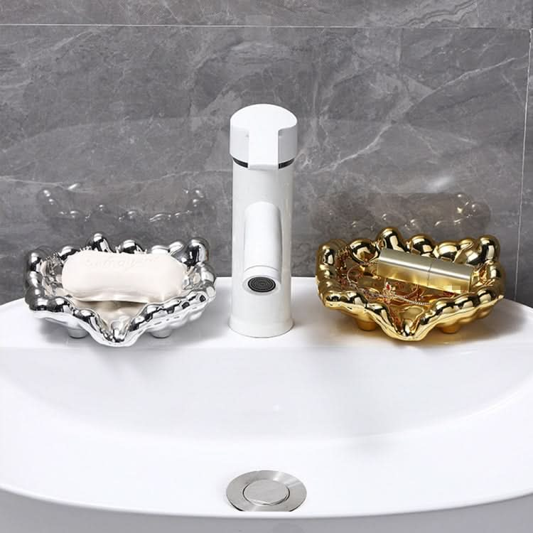 Electroplating Soap Box Fragrance Toilet Free Punch Drain Soap Holder Reluova