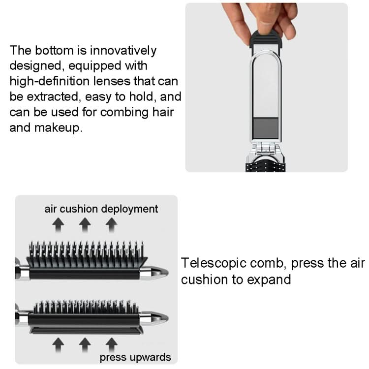 2 in 1 Massage Air Cushion Comb Mirror Integrated Comb Portable Folding Comb-Reluova