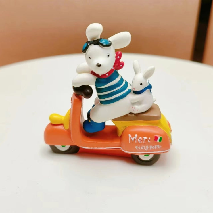 Cartoon Resin 3D Puppy Rabbit Motorcycle Micro-landscape Landscaping Props Ornaments My Store