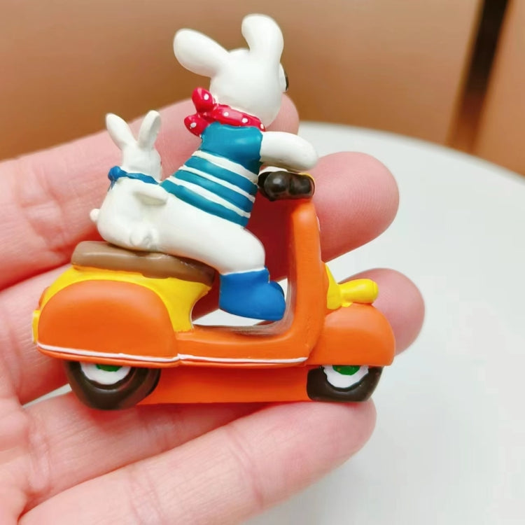 Cartoon Resin 3D Puppy Rabbit Motorcycle Micro-landscape Landscaping Props Ornaments