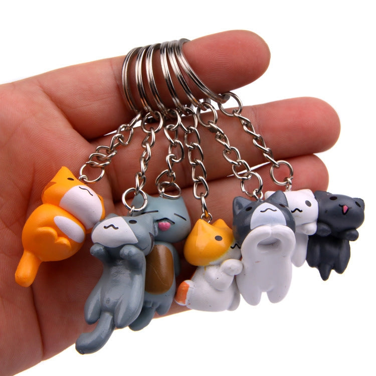 6pcs/set Cat Cartoon Key Chain Car Key Ring Couple Bag Pendant ÎҵÄÉ̵ê