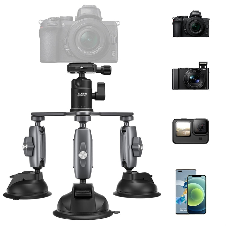 TELESIN Suction Cup Action Camera Tripod Mount for Car Holder Stand Bracket My Store