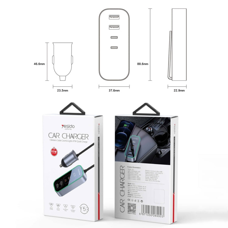 Yesido Y53 QC3.0 Car Charger 97W Five Ports Fast Charged ÎҵÄÉ̵ê