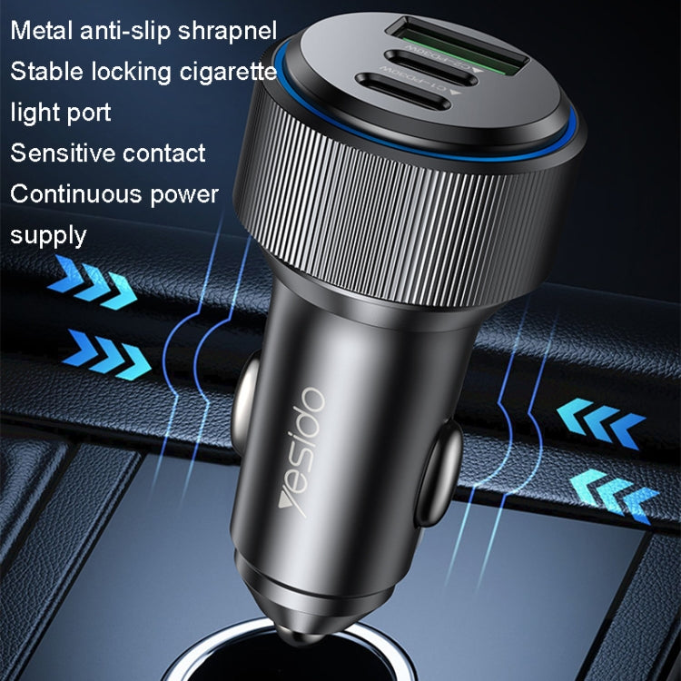 Yesido Y50 Car USB3.0 Fast Charger 30W Aluminum Alloy PD Fast Charging