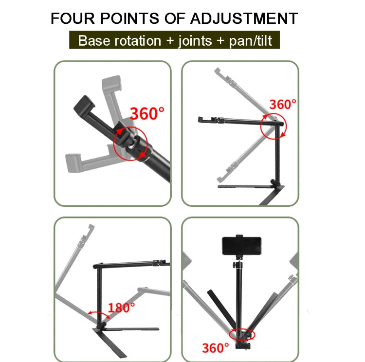 DT-06 Desktop Overlook Mobile Phone Bracket Camera Fill Light Universal Foldable Bracket