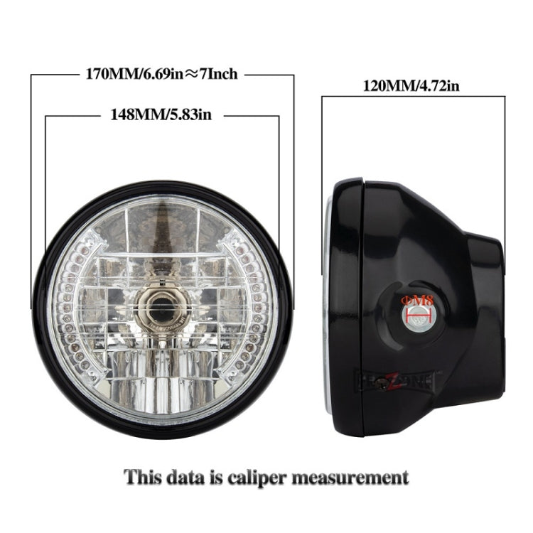 Motorcycle 7 Inch LED Headlight Angel Ring With Steering Function