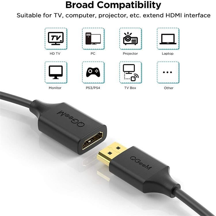 QGeeM QG-HD19 4K HDMI 2.0 Extension Cable Supports 3D, HD, 2160p, Compatible With Roku Fire Stick My Store