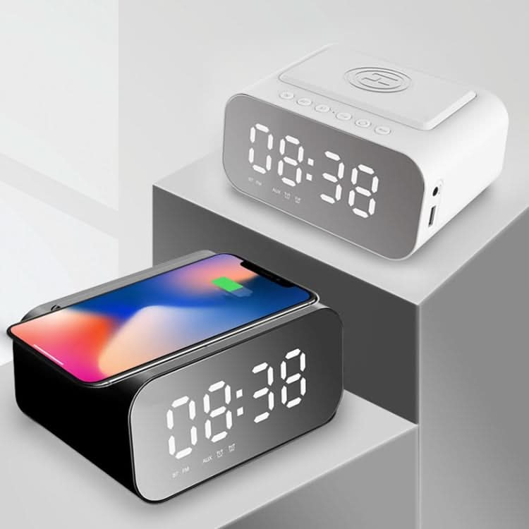 BT510 15W LED Clock Wireless Charging Bluetooth Speaker Multifunctional Smart Mirror Alarm Clock Audio