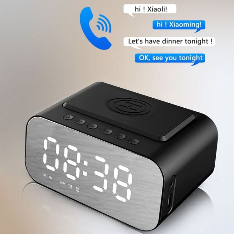 BT510 15W LED Clock Wireless Charging Bluetooth Speaker Multifunctional Smart Mirror Alarm Clock Audio