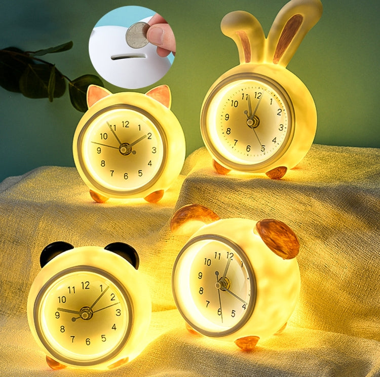 LED Night Light Cartoon Clock Desktop Animal Piggy Bank My Store