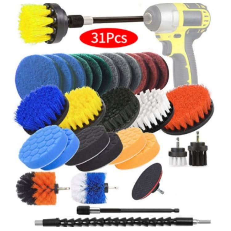 31pcs/set Electric Drill Brush Kitchen Bathroom Wall Cleaning Set