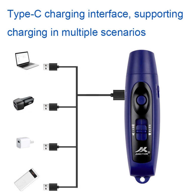 JUNCTION USB Charging High Decibel Traffic Command Outdoor Training Whistle with Lighting Function Reluova