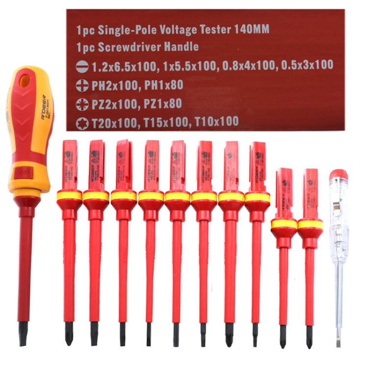 RDEER VDE-9913 13 In 1 Insulated Screwdriver Set Screwdriver Electrician Tools My Store